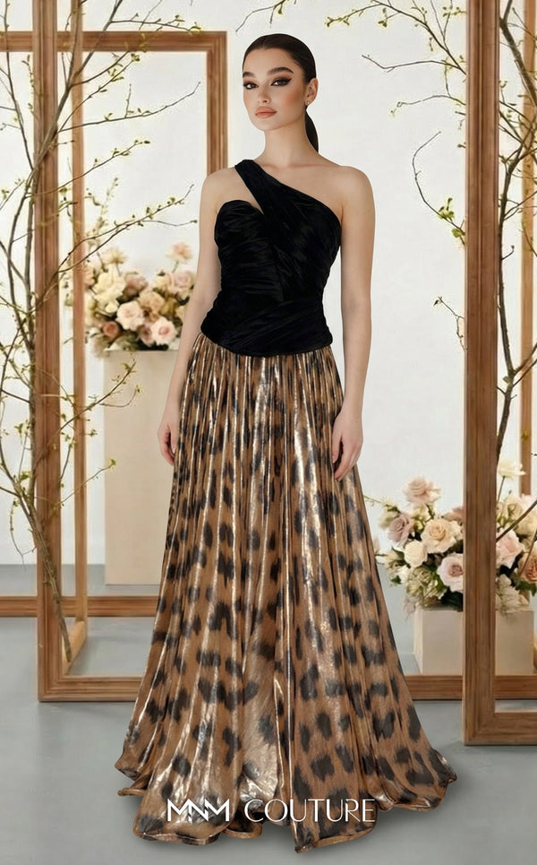 Long A Line Pleated Formal Prom Dress MNM Couture F02953A