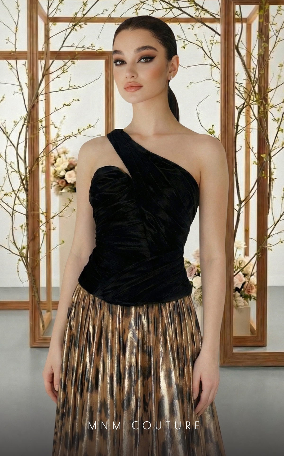Prom Dresses Long A Line Pleated Formal Prom Dress MNM Couture F02953A Tiger