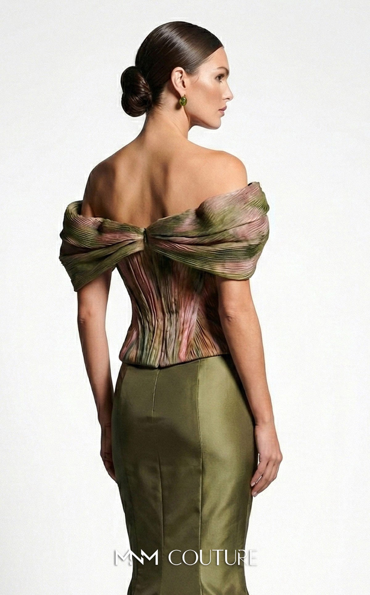 Off-the-Shoulder Floor-Length Satin Formal Mermaid MNM Couture F02981A