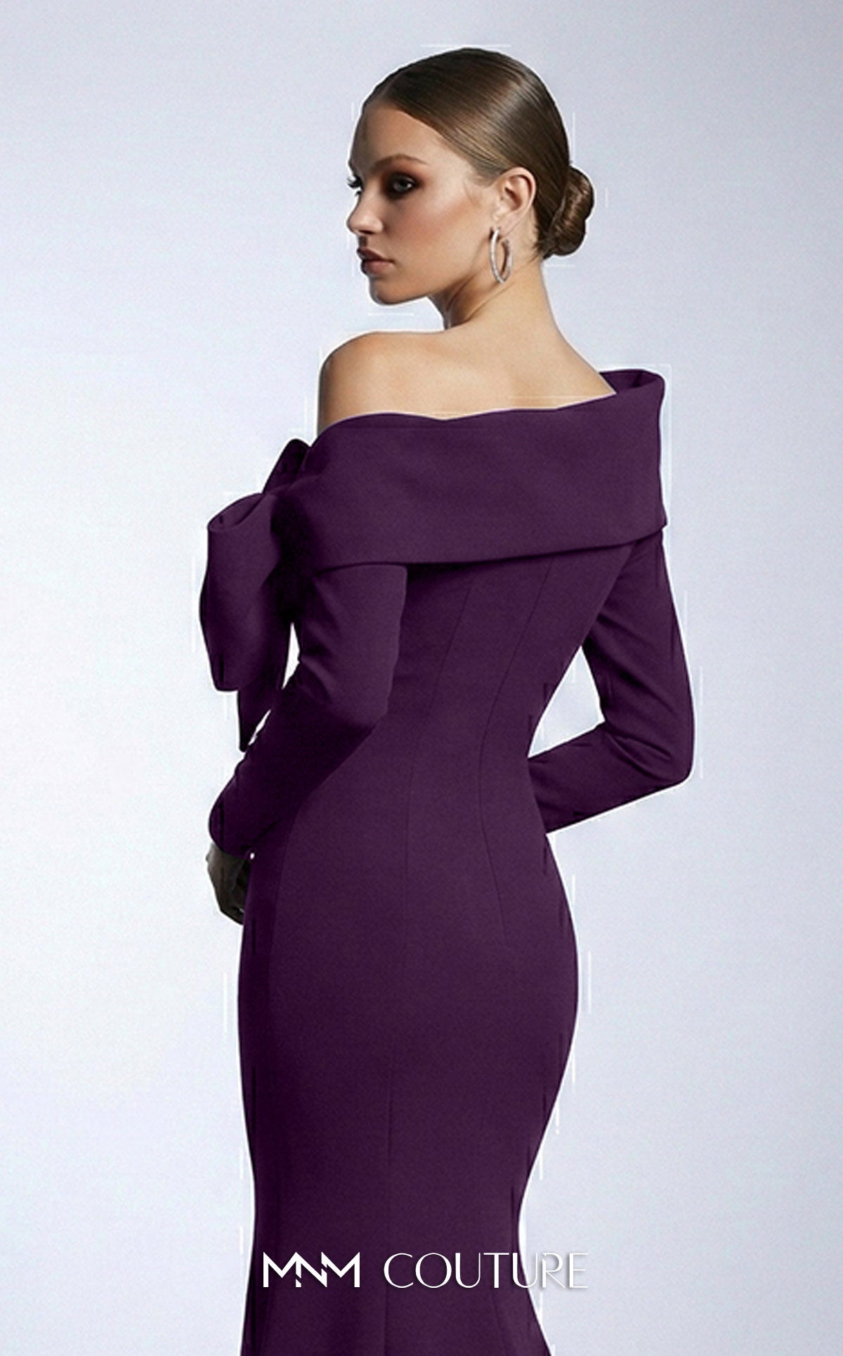 Off-the-Shoulder Floor-Length Scuba Occasion Mermaid MNM Couture F03007