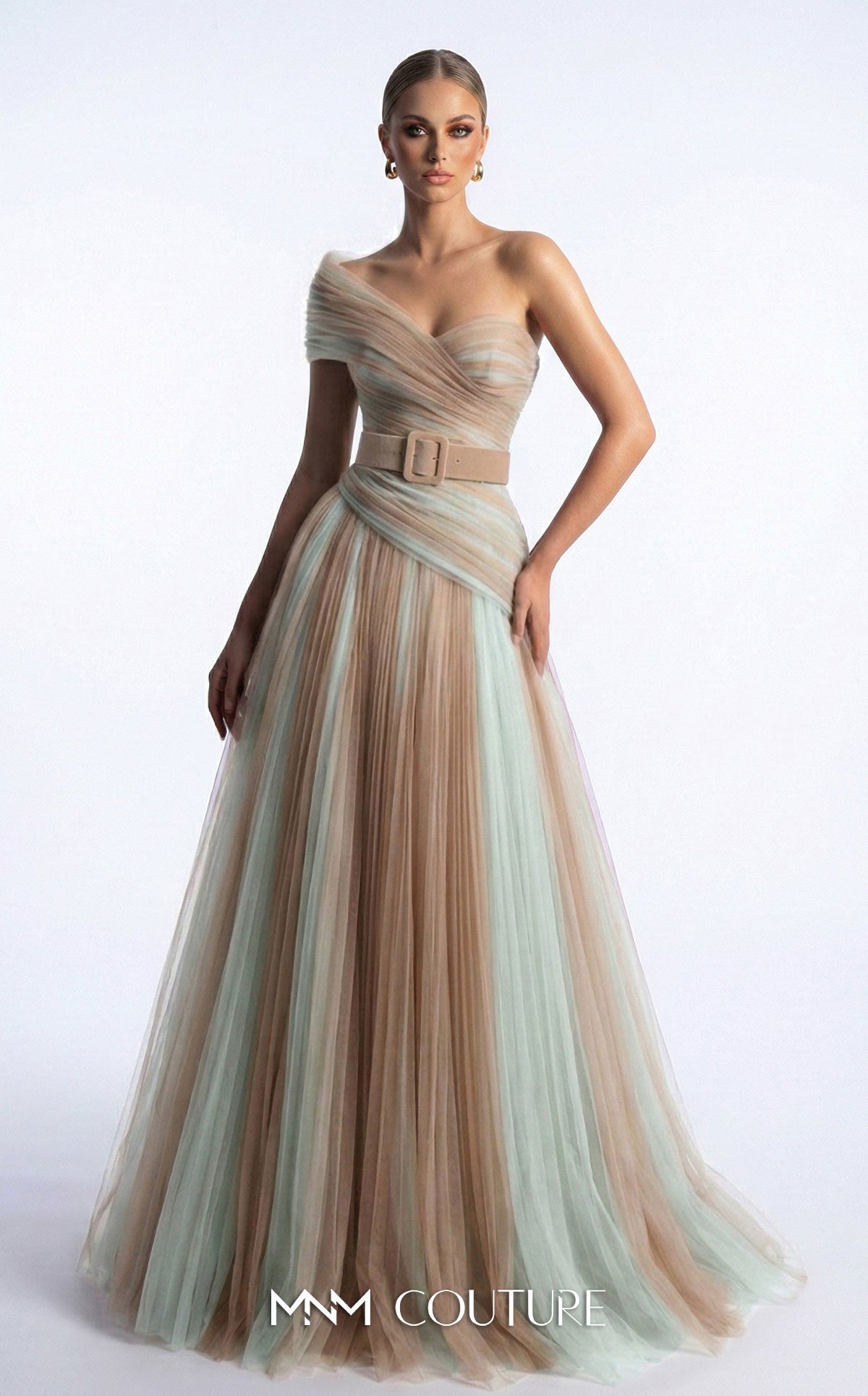 One-Shoulder Tulle Formal Dress – The Dress Outlet