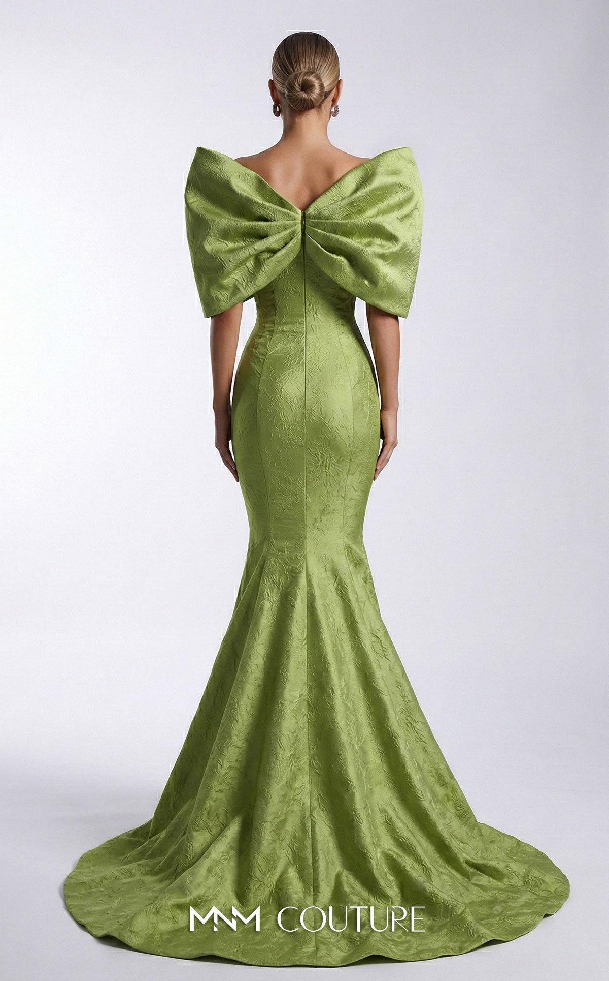 Off-the-Shoulder Floor-Length Satin Formal Mermaid MNM Couture F03009