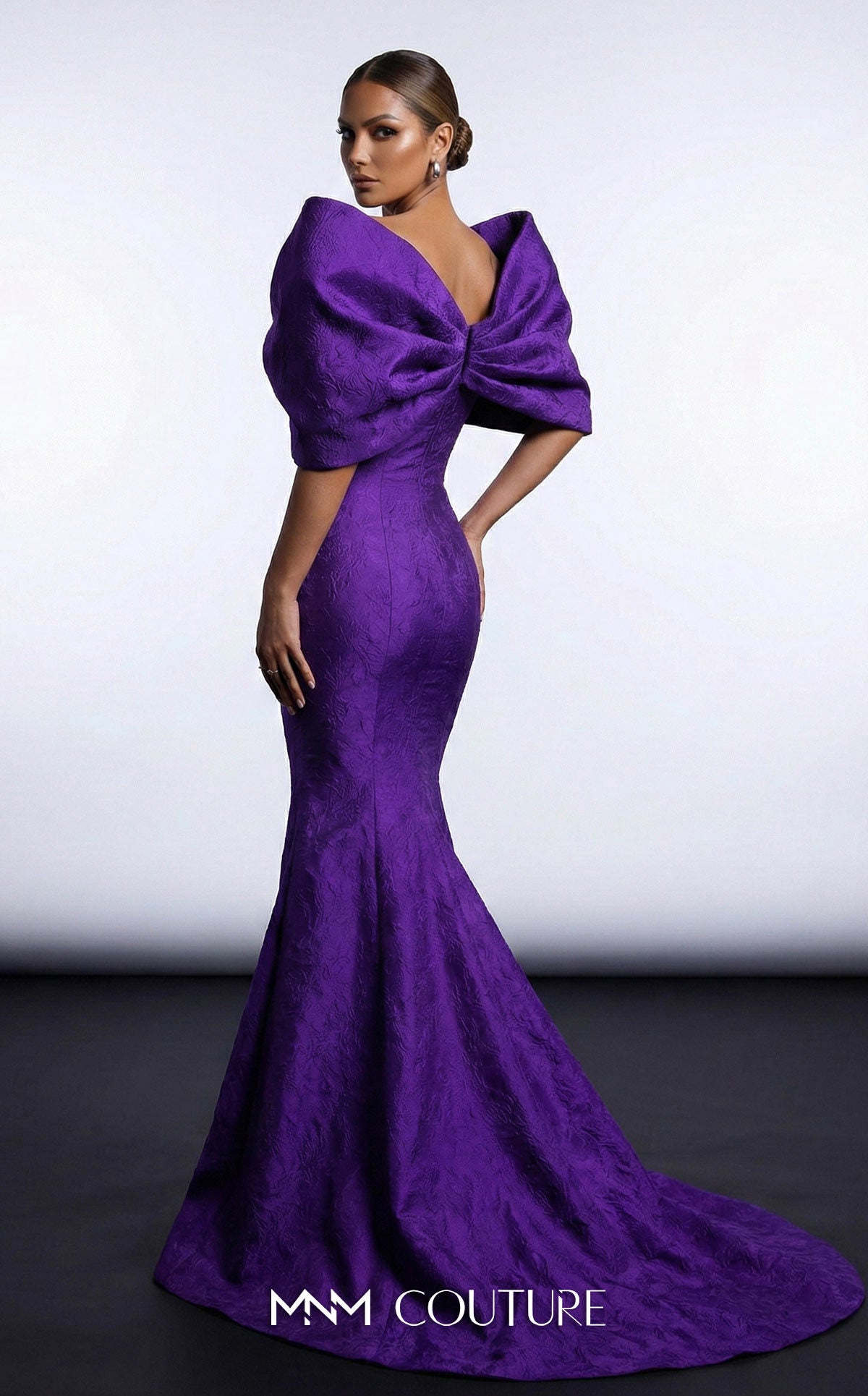 Off-the-Shoulder Floor-Length Satin Formal Mermaid MNM Couture F03009