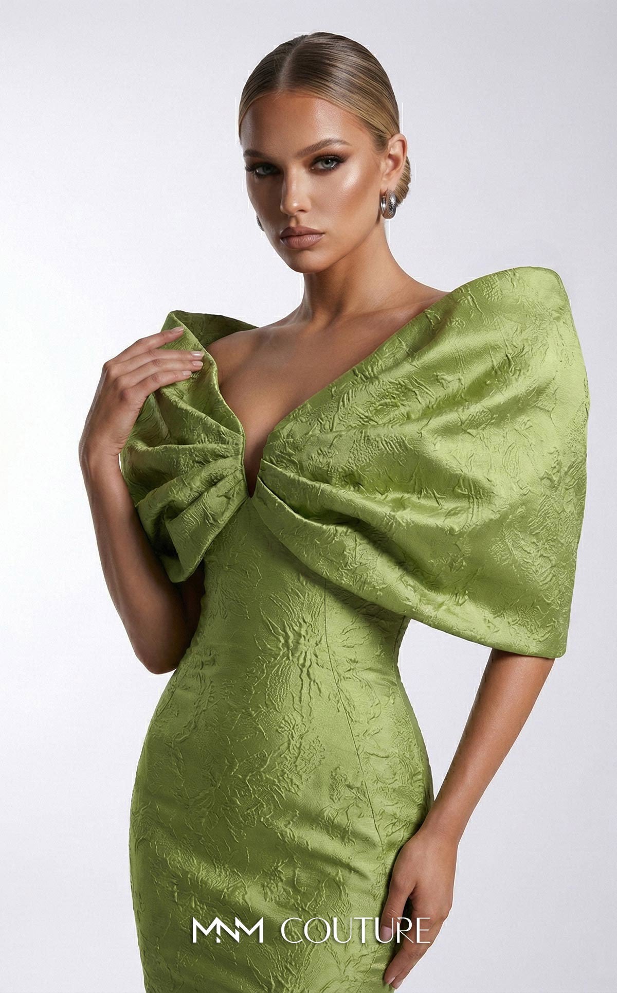 Off-the-Shoulder Floor-Length Satin Formal Mermaid MNM Couture F03009