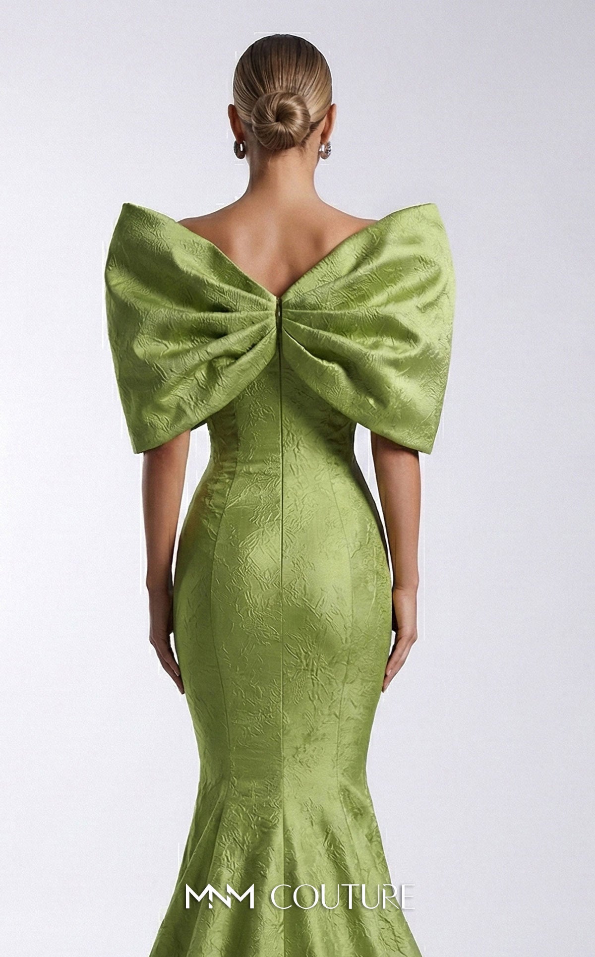 Off-the-Shoulder Floor-Length Satin Formal Mermaid MNM Couture F03009
