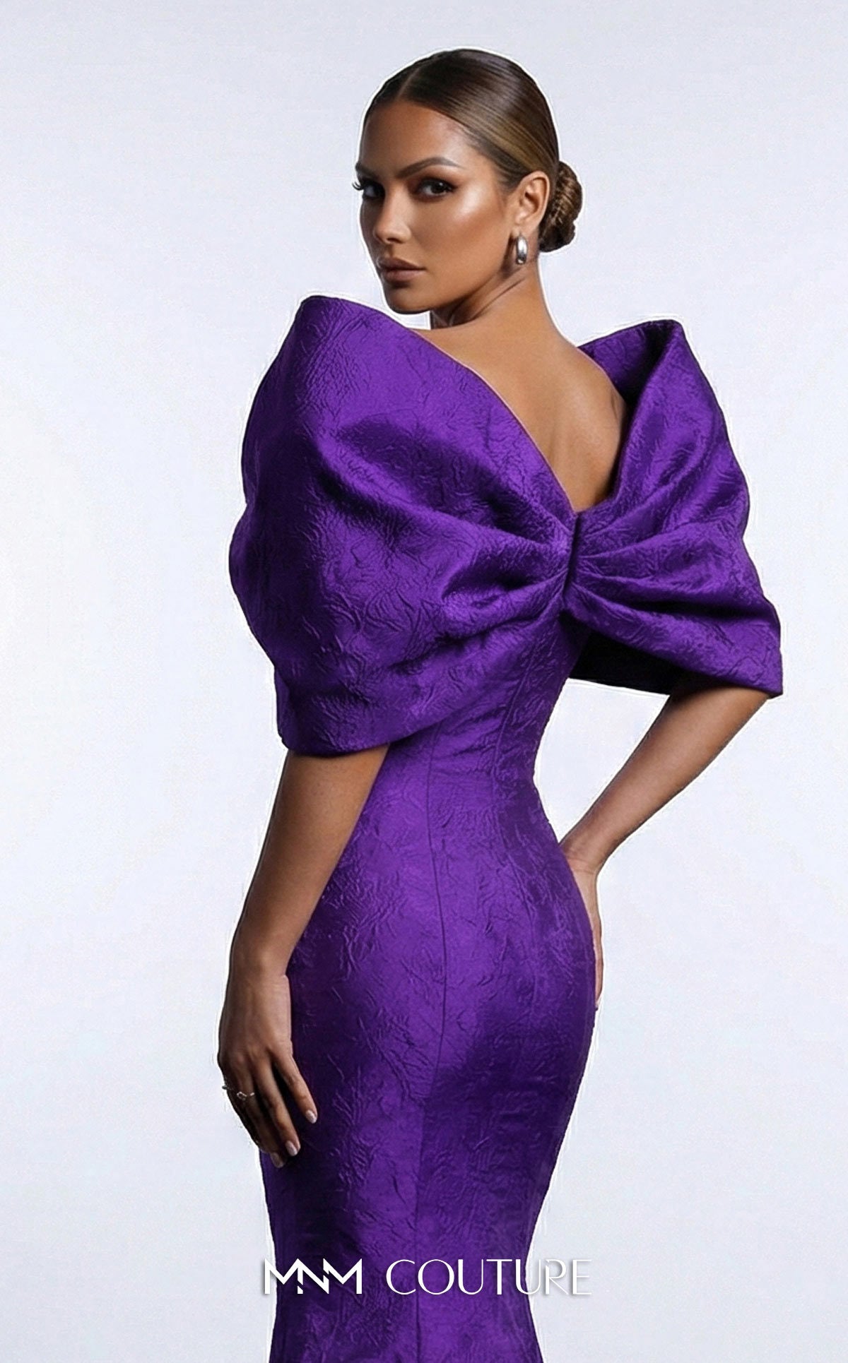 Off-the-Shoulder Floor-Length Satin Formal Mermaid MNM Couture F03009
