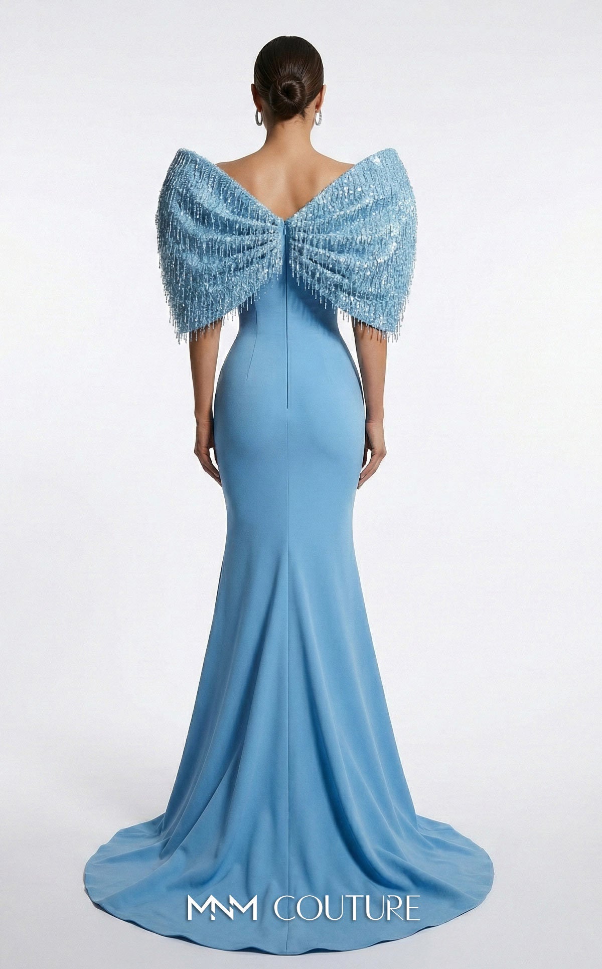 Off-the-Shoulder Floor-Length Satin Occasion Mermaid MNM Couture F03012