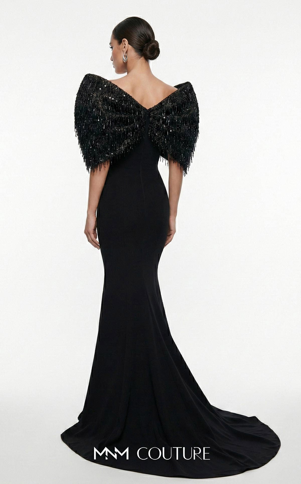 Off-the-Shoulder Floor-Length Satin Occasion Mermaid MNM Couture F03012