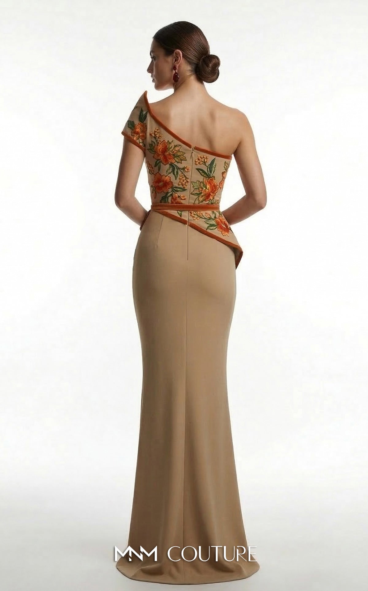 One-Shoulder Floor-Length Satin Occasion Mermaid MNM Couture F03023