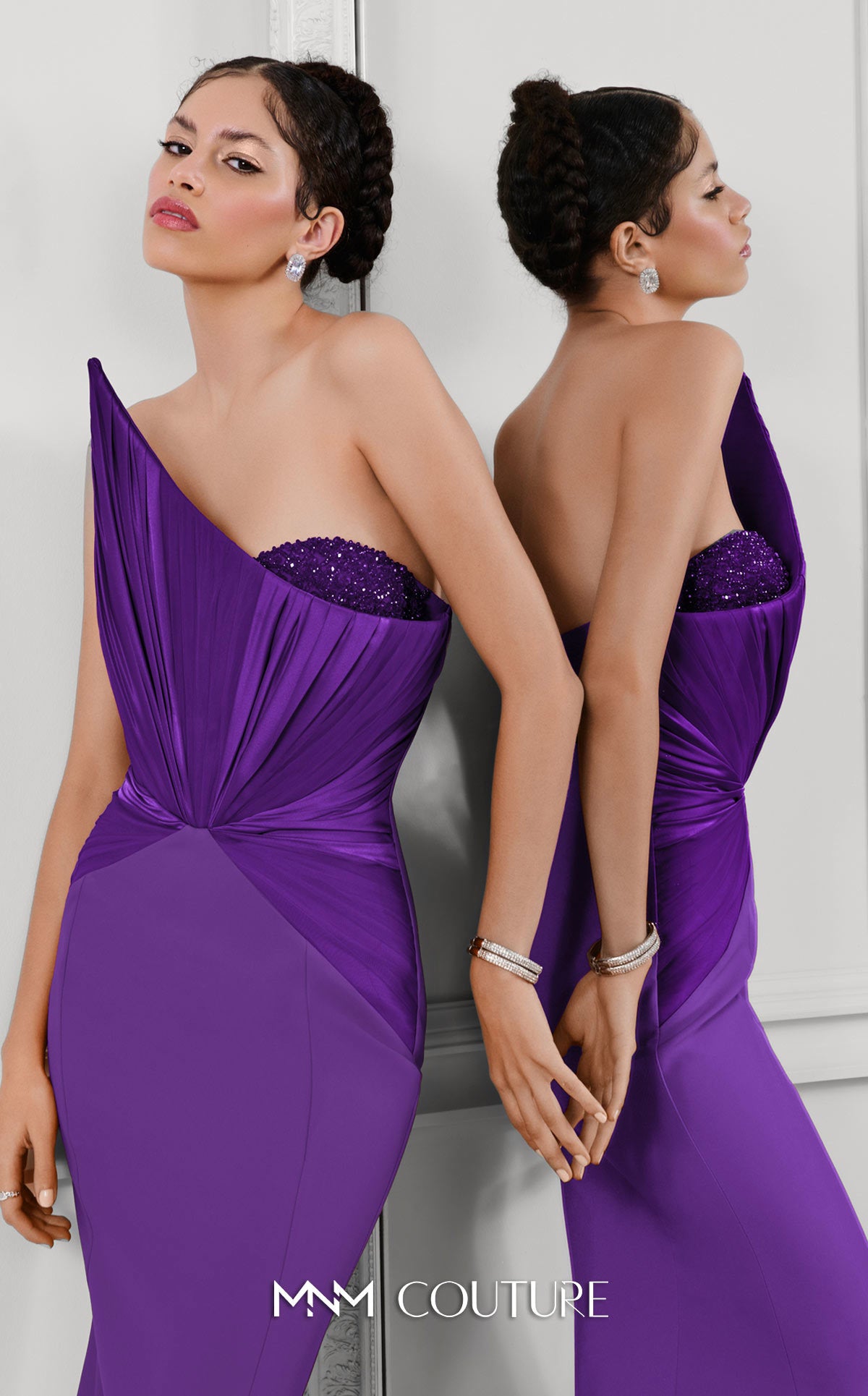 Prom Dresses Beaded Fitted Formal Long Prom Dress Purple