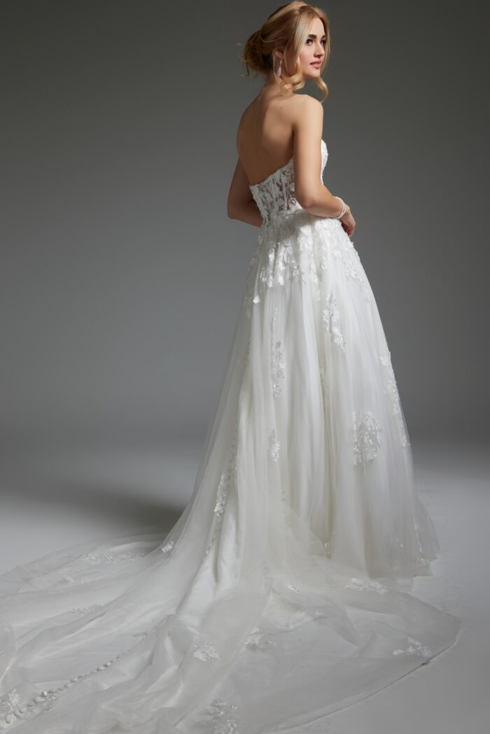Wedding Dresses Long Beaded Ball Gown Wedding Dress  Ivory/Ivory