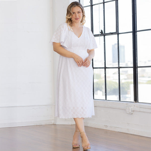 Plus Size Dresses Short Cocktail Plus Size Midi Evening Dress Kiyonna 11242109 White