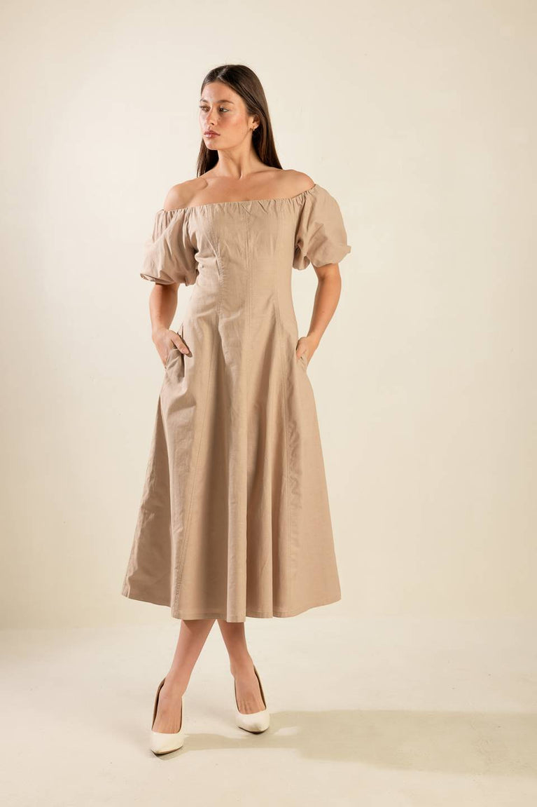 Cocktail Dresses Cocktail Midi Short A Line Dress Flying Tomato FD1015 Taupe