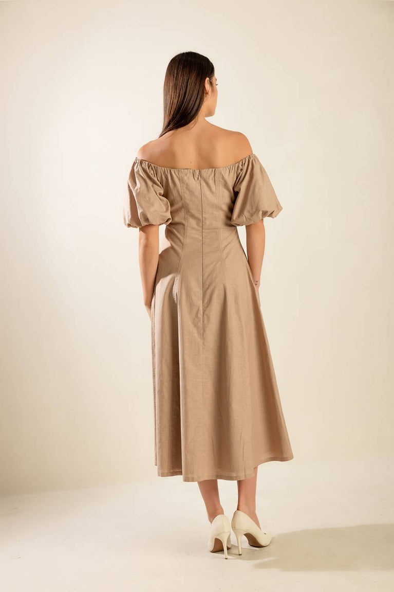 Cocktail Dresses Cocktail Midi Short A Line Dress Flying Tomato FD1015 Taupe