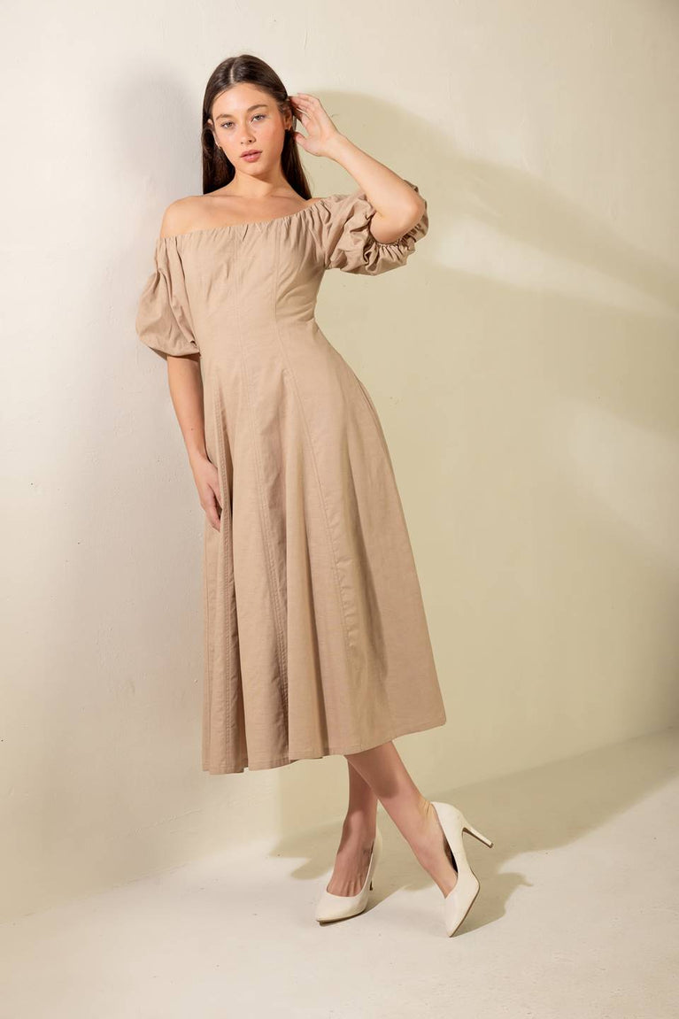 Cocktail Dresses Cocktail Midi Short A Line Dress Flying Tomato FD1015 Taupe