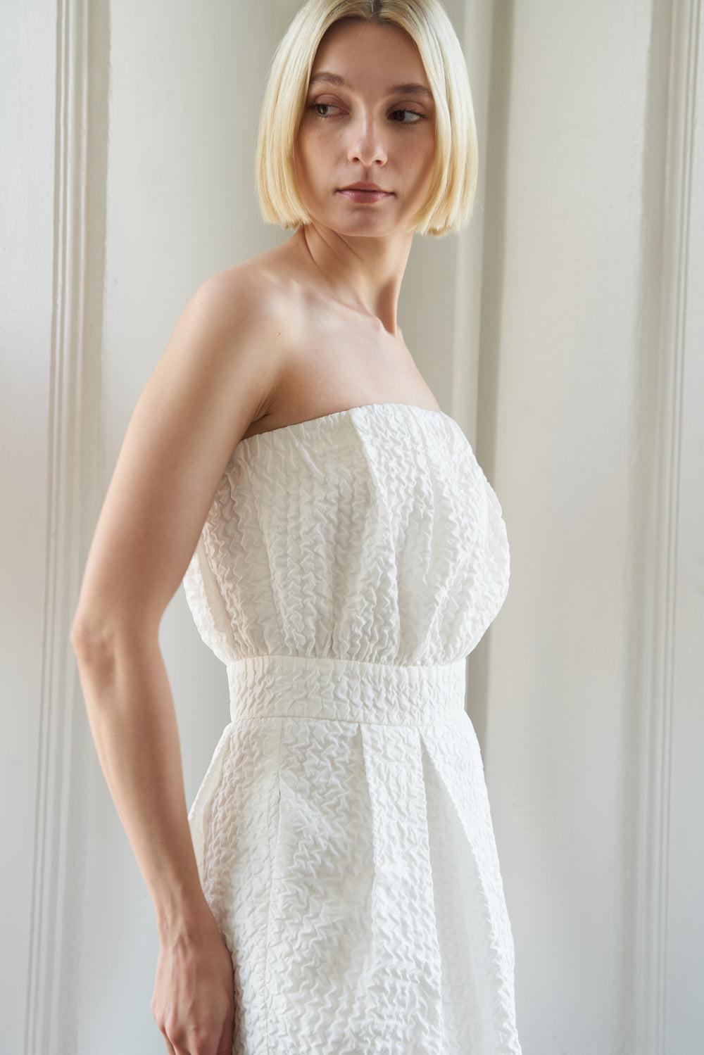 Strapless Straight Neck Midi Lace Formal Sheath/Column Flying Tomato FD1091