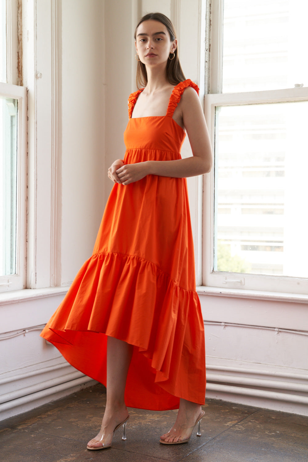 Cocktail Dresses Evening Cocktail High Low Dress Flying Tomato FD1149 Orange