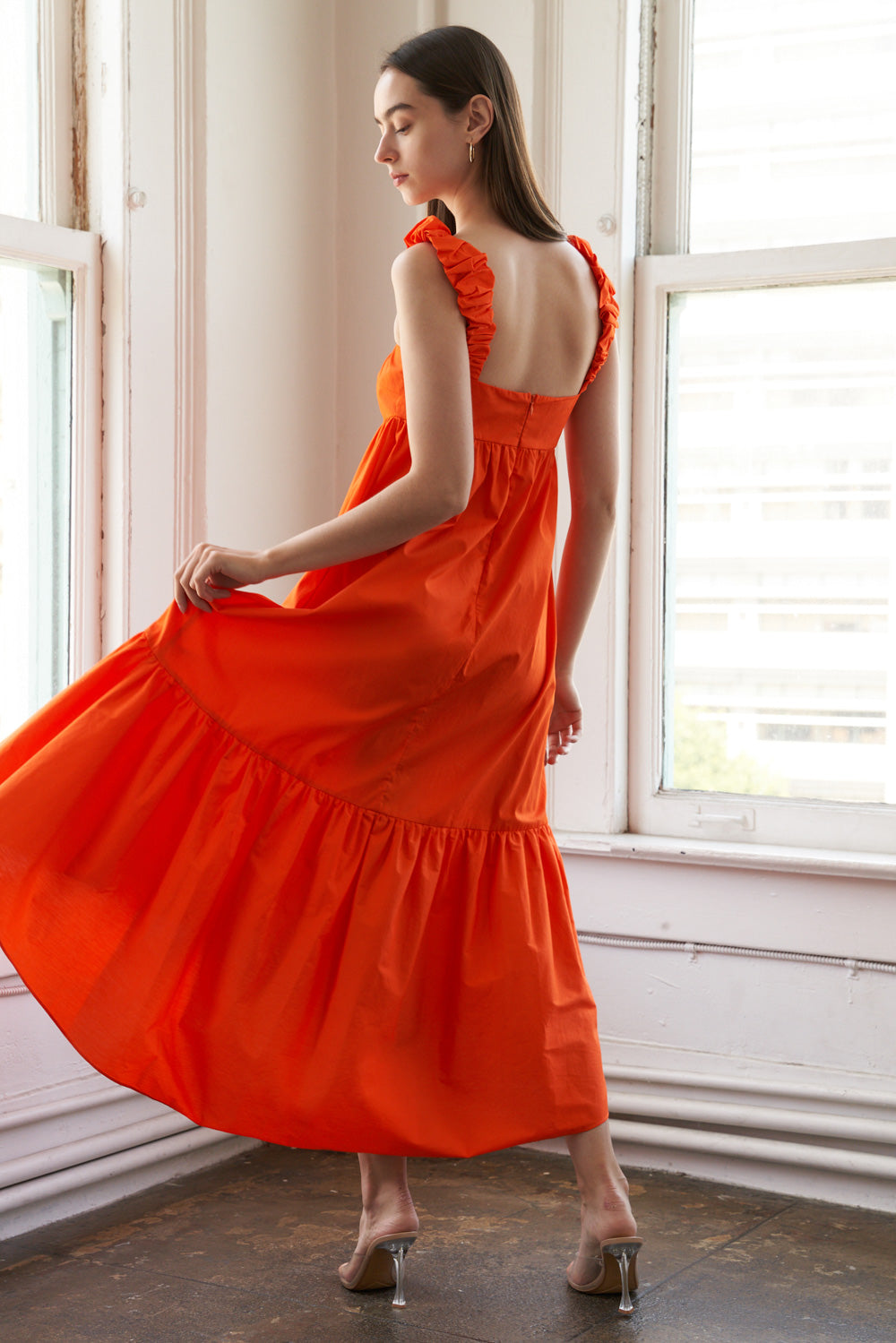 Cocktail Dresses Evening Cocktail High Low Dress Flying Tomato FD1149 Orange