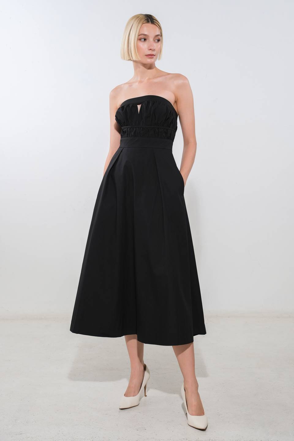 Cocktail Dresses Evening Formal Cocktail Midi Dress Flying Tomato FD1166 Black