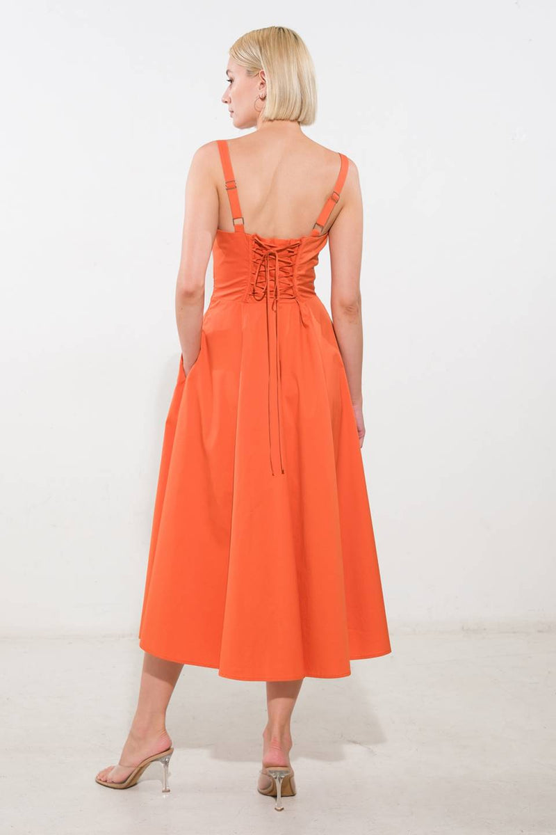 Cocktail Dresses Formal Cocktail Midi Dress Flying Tomato FD1169 Orange