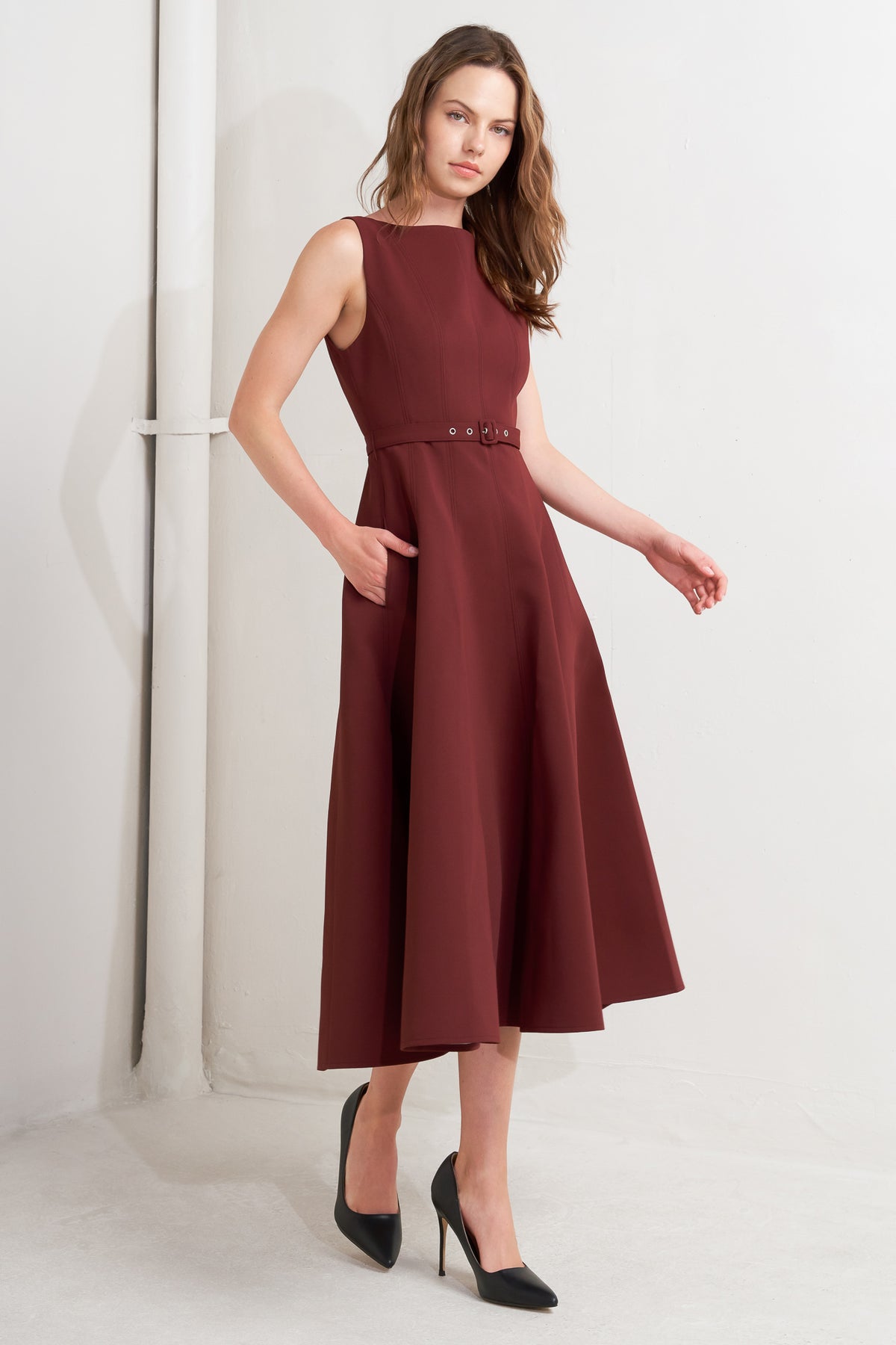 Cocktail Dresses Midi Short A Line Cocktail Dress Flying Tomato FD1237 Wine