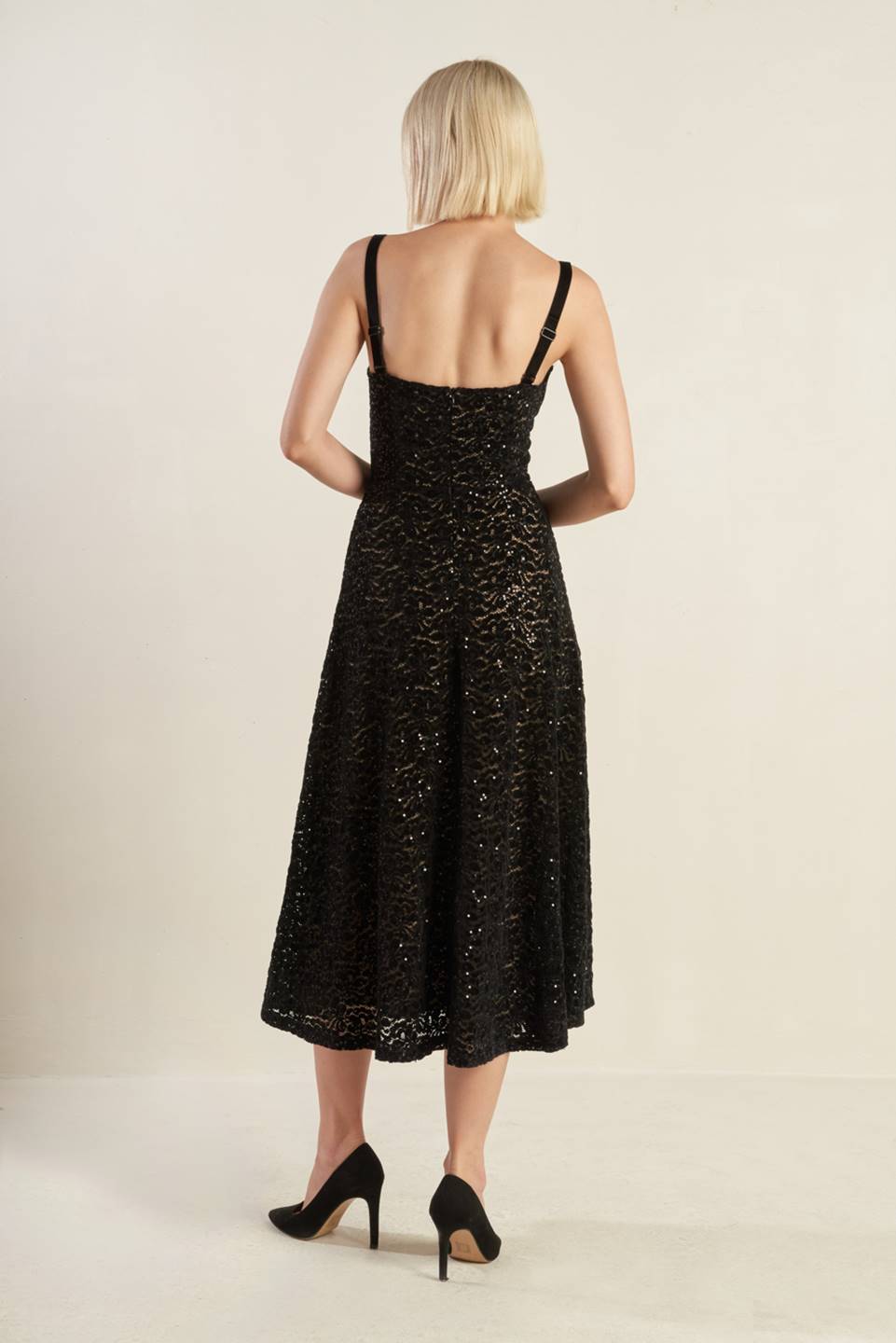 Cocktail Dresses Evening Cocktail Midi Lace Dress Flying Tomato FD1320 Black