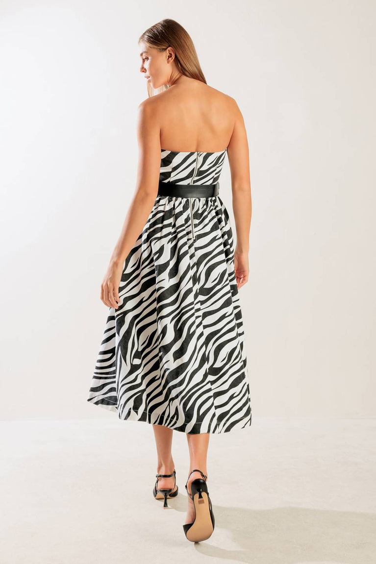 Cocktail Dresses Short A Line Midi Cocktail Evening Dress Flying Tomato FD1524 White/Black