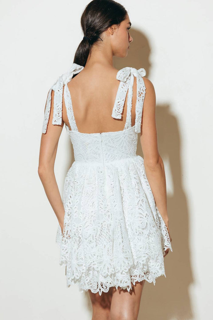 Cocktail Dresses A Line Lace Mini Cocktail Evening Dress Flying Tomato FD1590 White