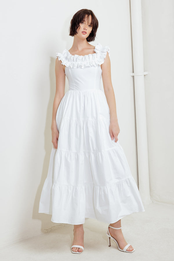 Short Ruffle Tea Length Wedding Dress Flying Tomato FD1604
