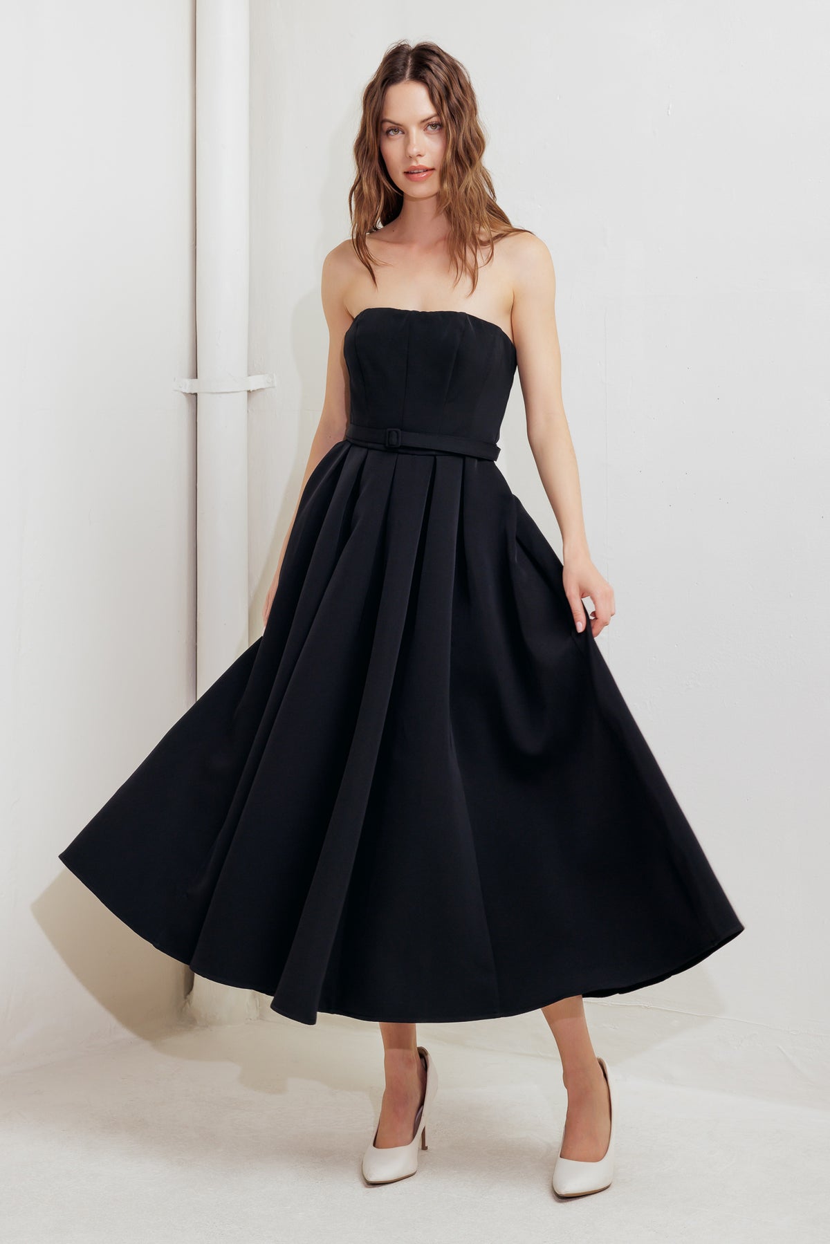 Cocktail Dresses Midi Pleated A Line Cocktail Dress Flying Tomato FD1629 Black