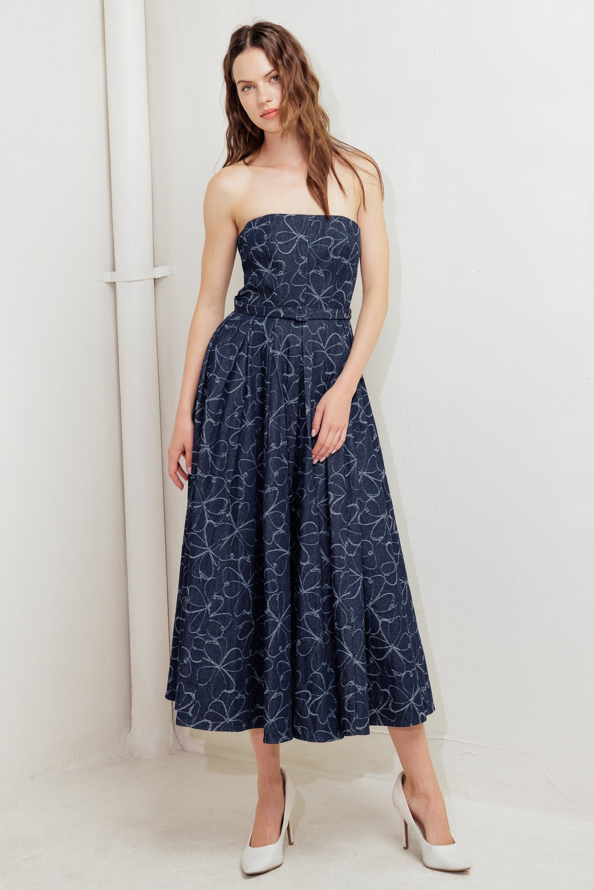Floral Print Short A Line Pleated Tea Length Cocktail Dress Flying Tomato FD1653