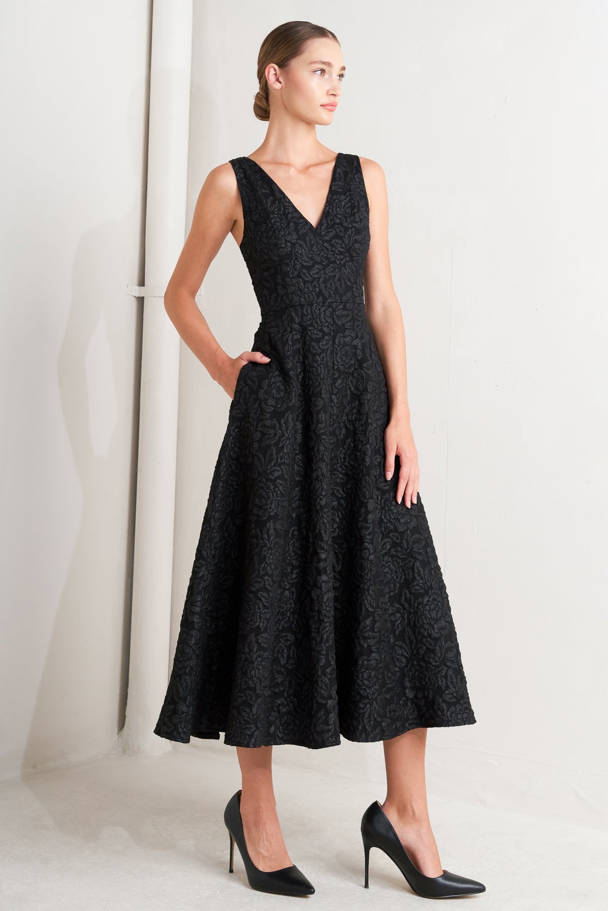 Tea Length Floral Cocktail A Line Dress Flying Tomato FD1715