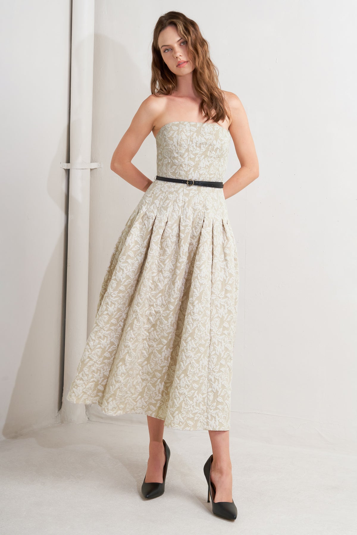 Cocktail Dresses Pleated Short Tea Length A Line Cocktail Dress Flying Tomato FD1717 Cream