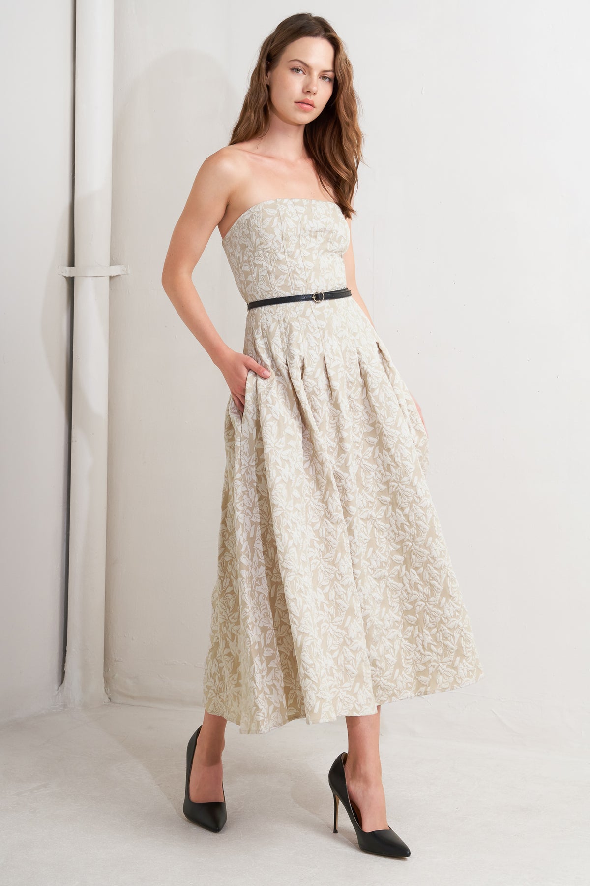 Cocktail Dresses Pleated Short Tea Length A Line Cocktail Dress Flying Tomato FD1717 Cream