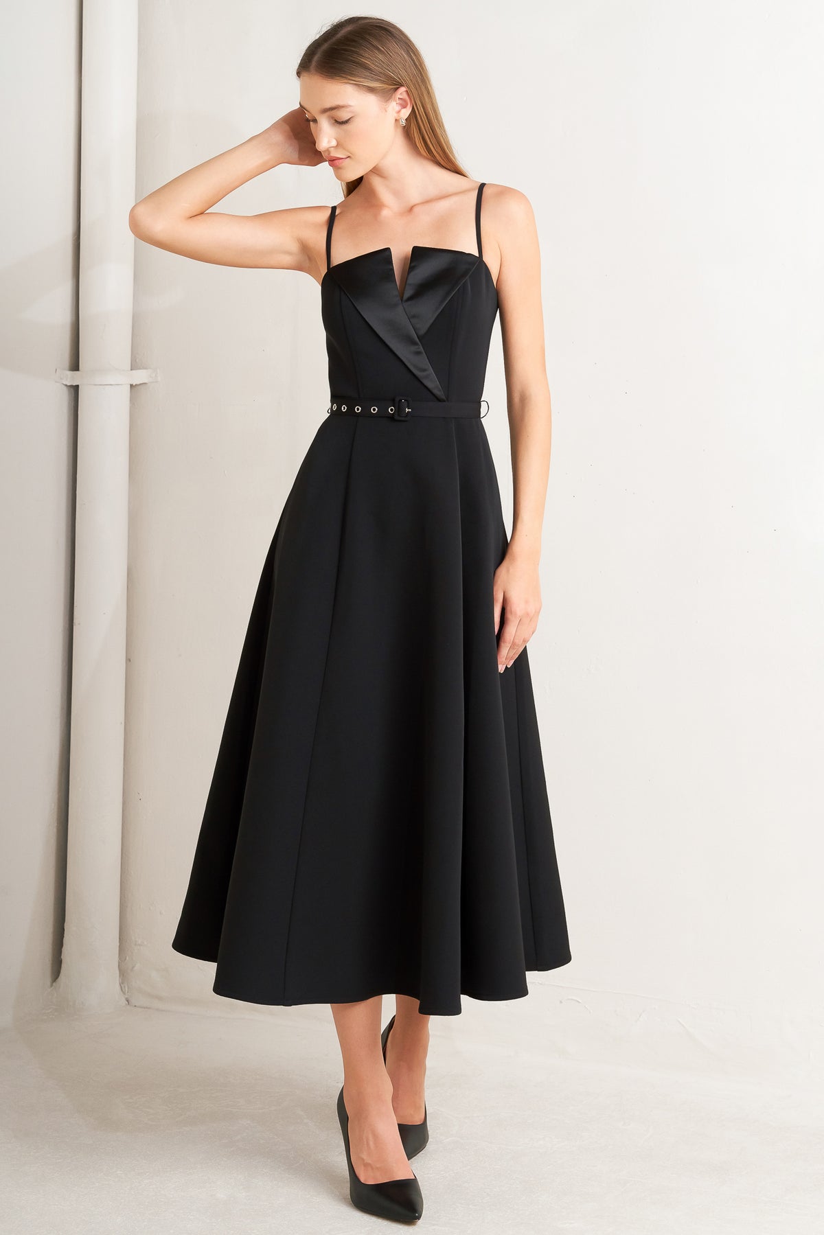 Cocktail Dresses A Line Cocktail Short Tea Length Pleated Dress Flying Tomato FD1723 Black