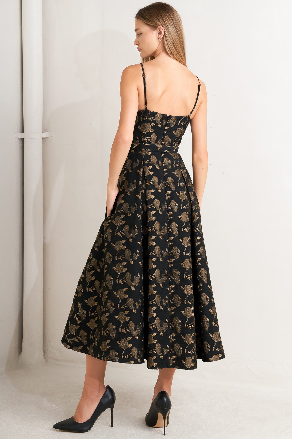 Cocktail Dresses A Line Short Pleated Tea Length Print Cocktail Dress Flying Tomato FD1730 Black/Brown