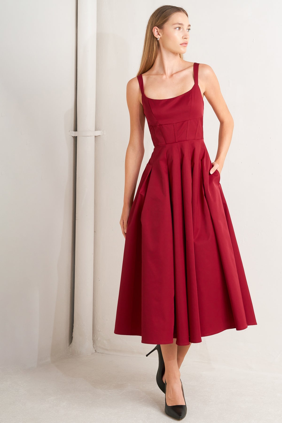 Cocktail Dresses Midi Evening Cocktail A Line Dress Flying Tomato FD1756 Maroon