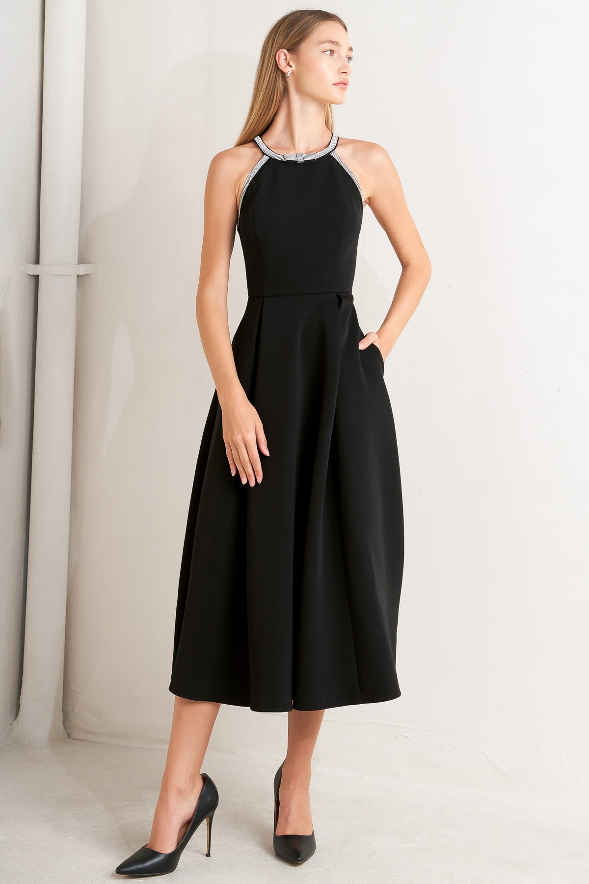Cocktail Dresses Midi Evening Cocktail Dress Flying Tomato FD1792 Black