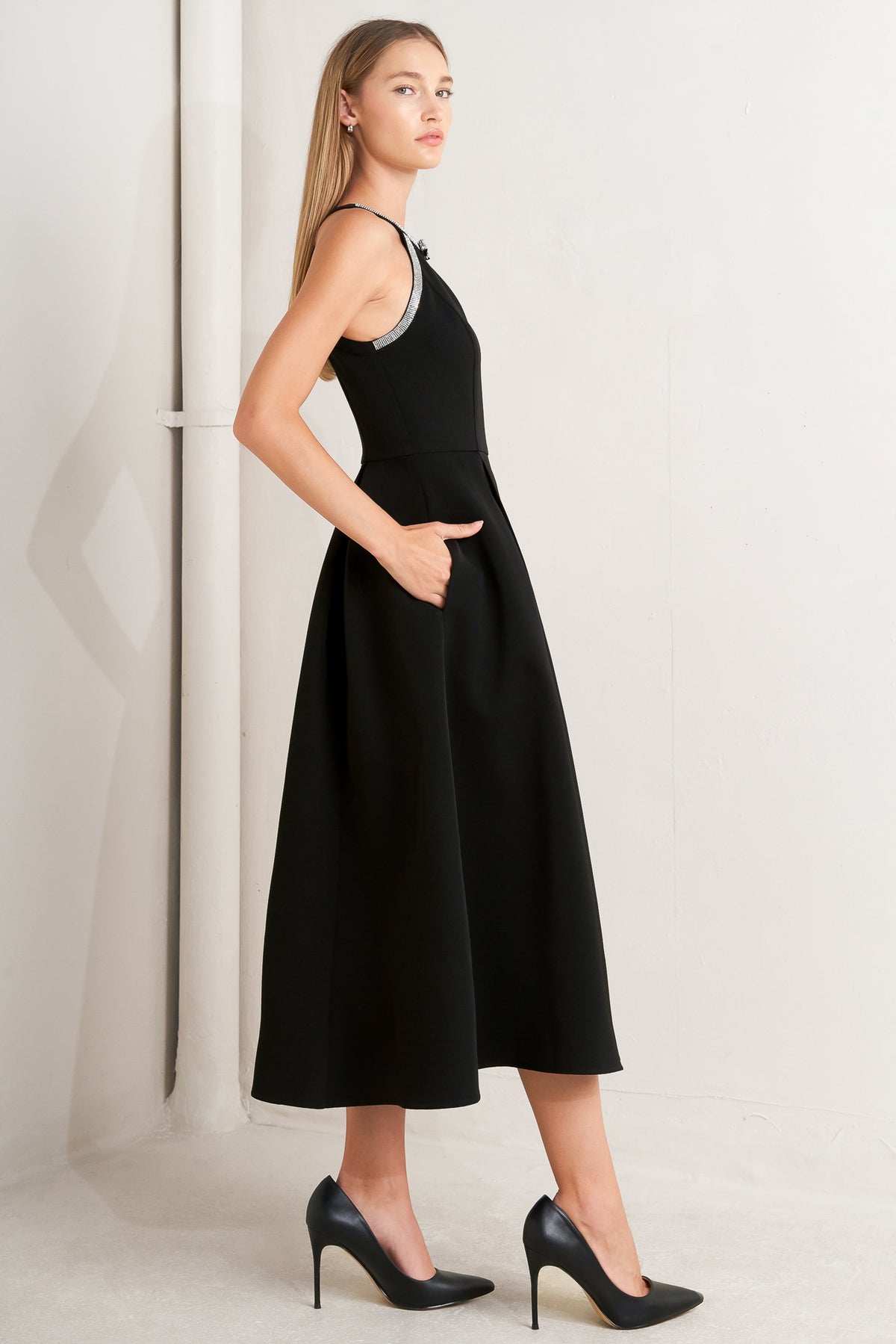 Cocktail Dresses Midi Evening Cocktail Dress Flying Tomato FD1792 Black