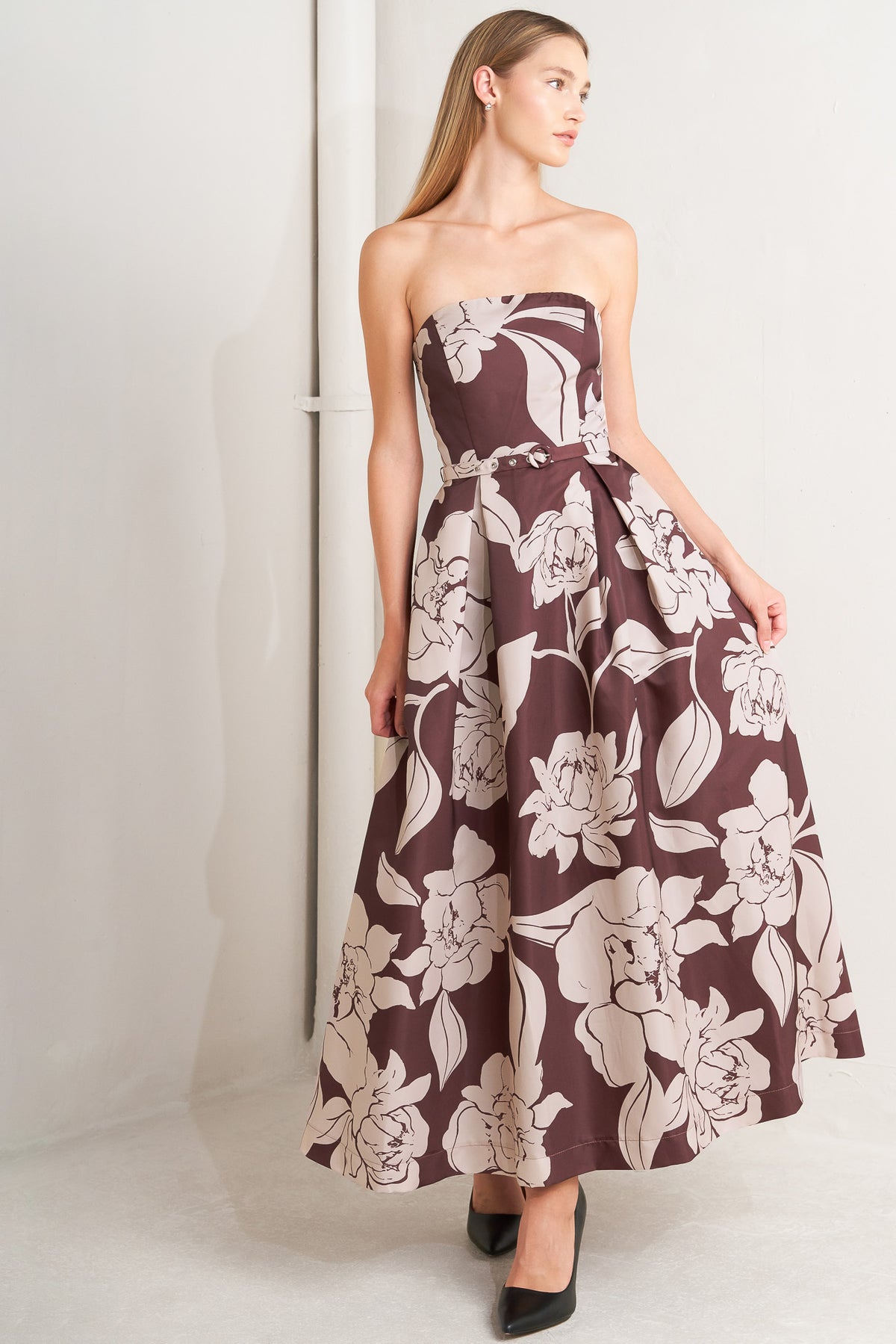 Cocktail Dresses Tea Length A Line Short Cocktail Print Dress Flying Tomato FD1807 Burgundy