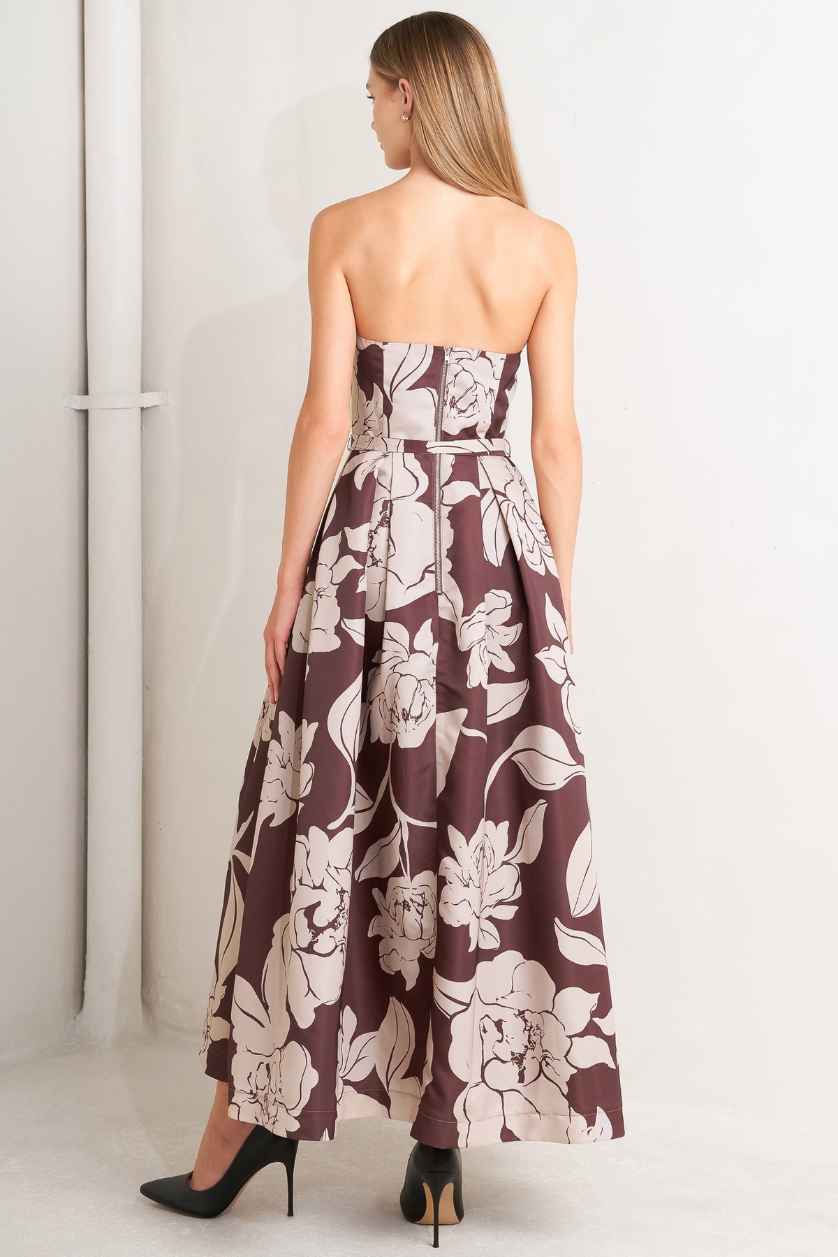 Cocktail Dresses Tea Length A Line Short Cocktail Print Dress Flying Tomato FD1807 Burgundy