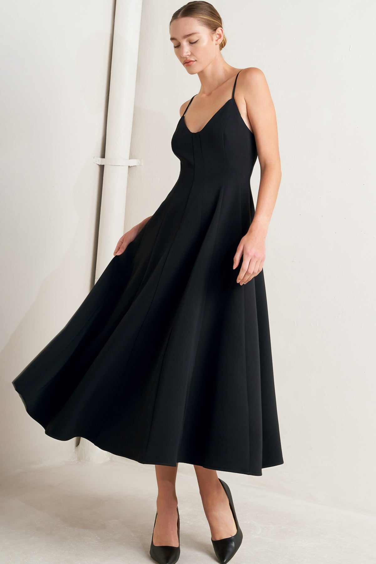 Cocktail Dresses Tea Length A Line Cocktail Dress Flying Tomato FD1839 Black