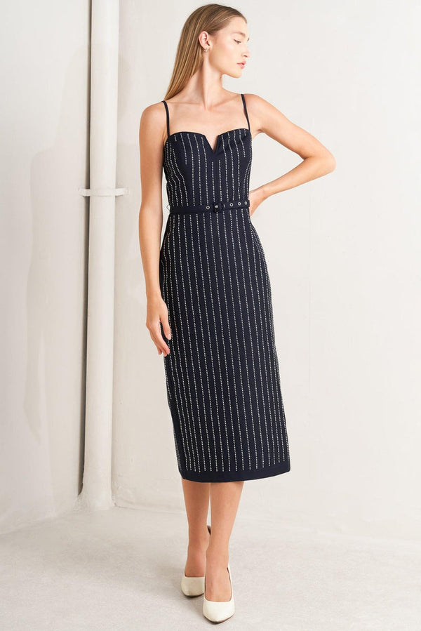 Sweetheart Midi Crepe Cocktail Sheath Column Dress Flying Tomato FD1856