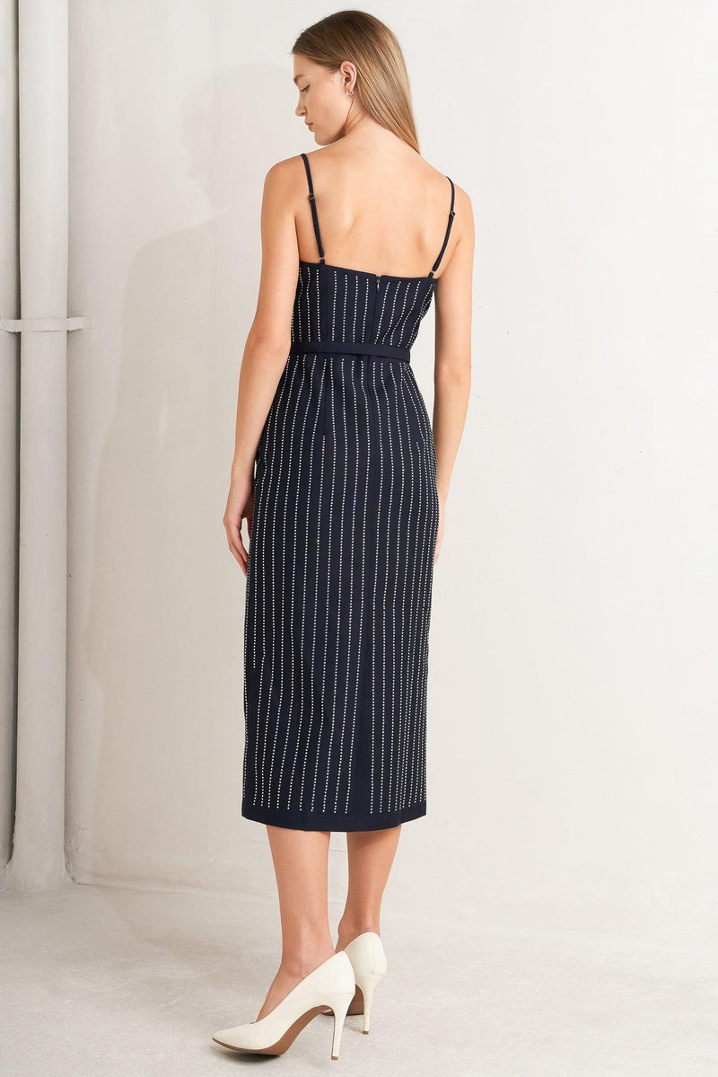 Sweetheart Midi Crepe Cocktail Sheath Column Dress Flying Tomato FD1856