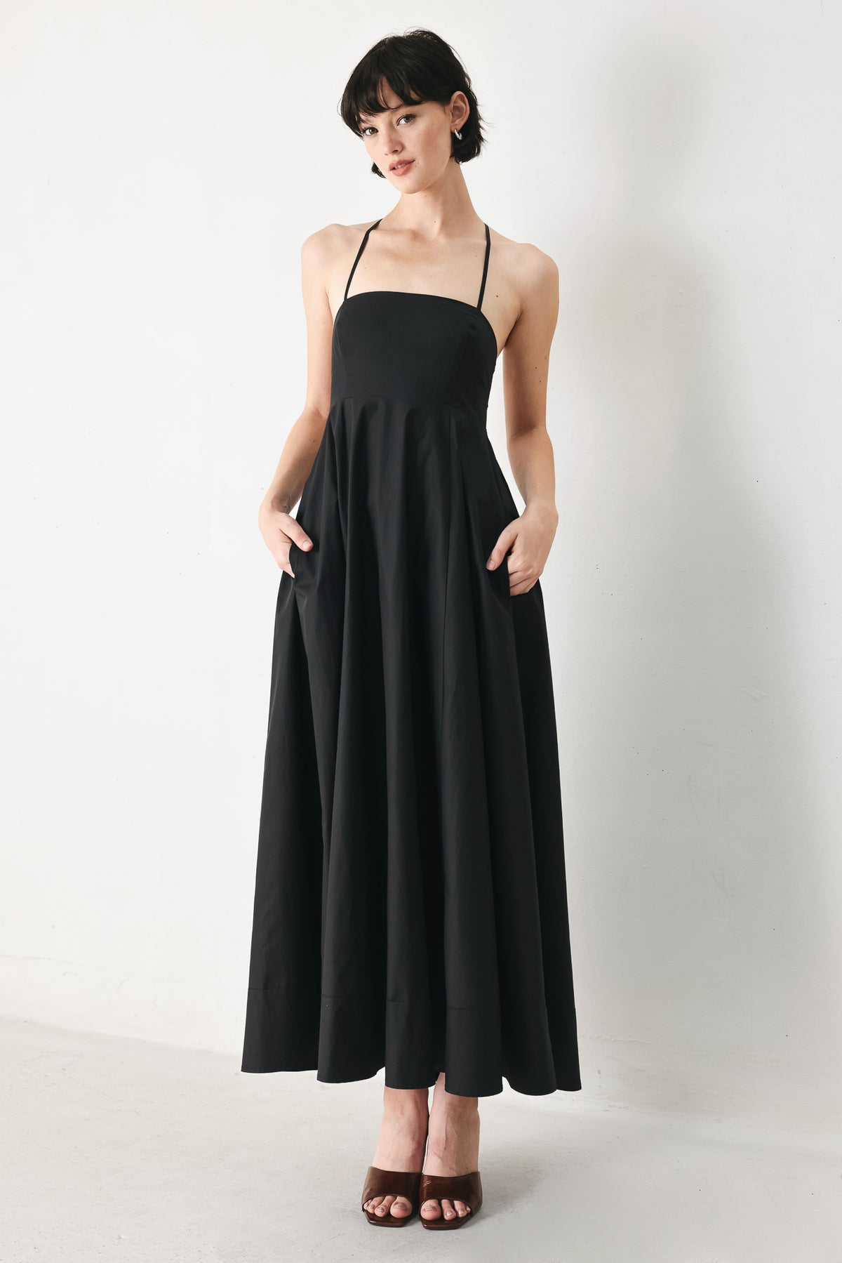 Square Floor-Length Satin Formal A-Line Flying Tomato FD1871