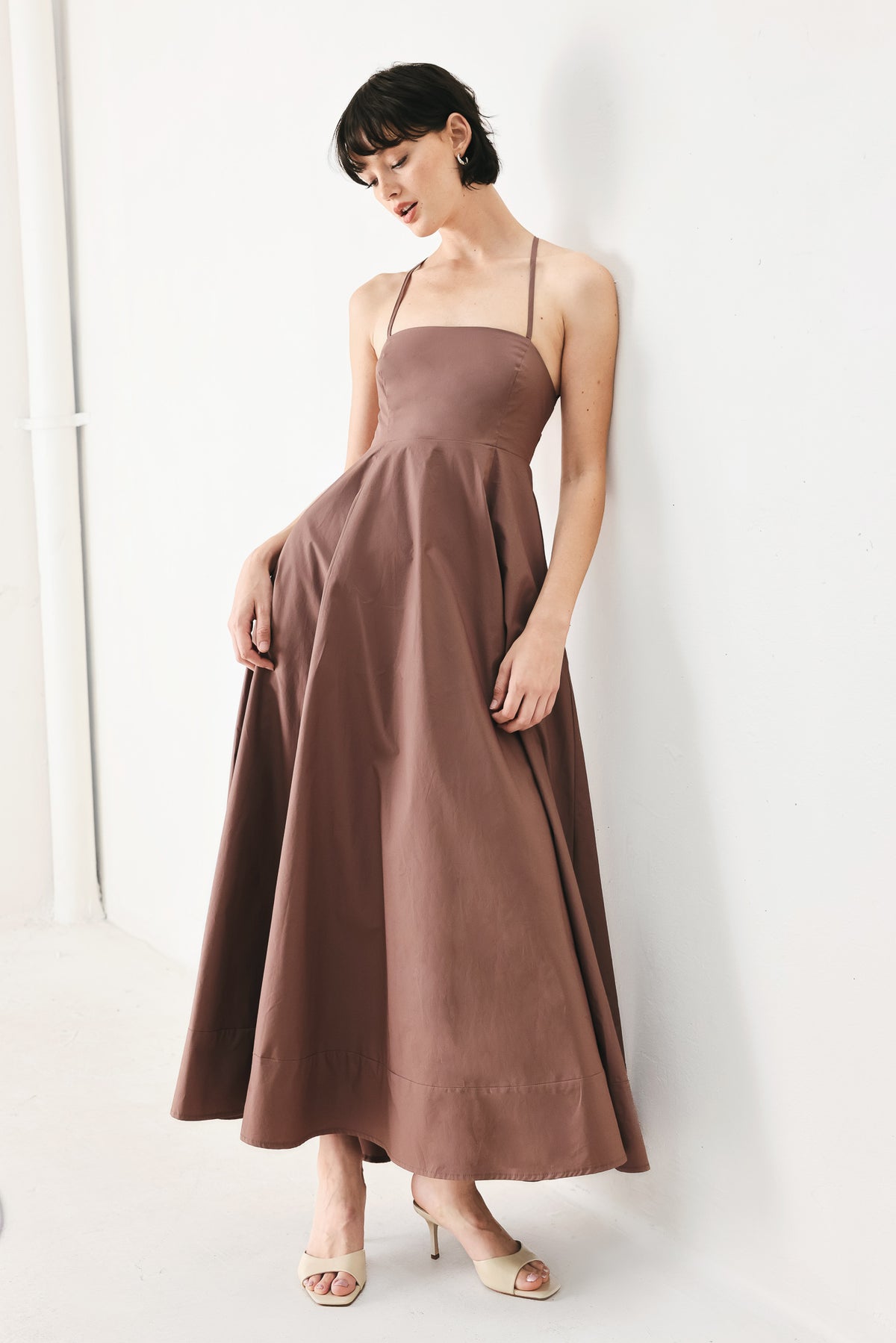 Square Floor-Length Satin Formal A-Line Flying Tomato FD1871