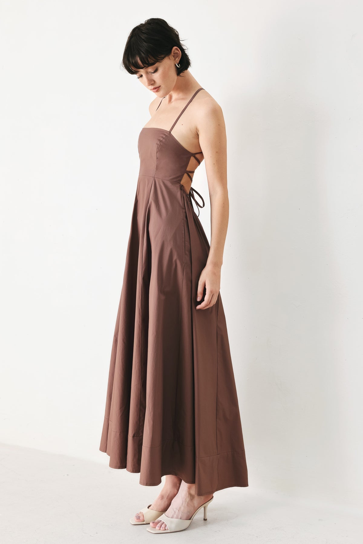 Square Floor-Length Satin Formal A-Line Flying Tomato FD1871