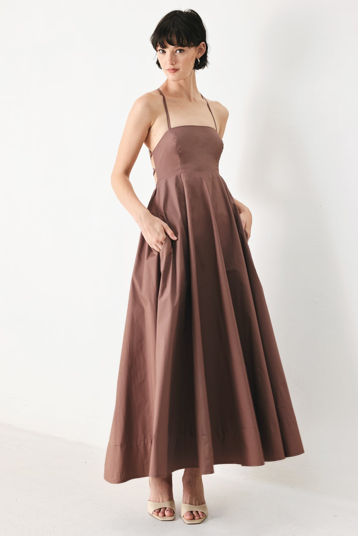 Square Floor-Length Satin Formal A-Line Flying Tomato FD1871