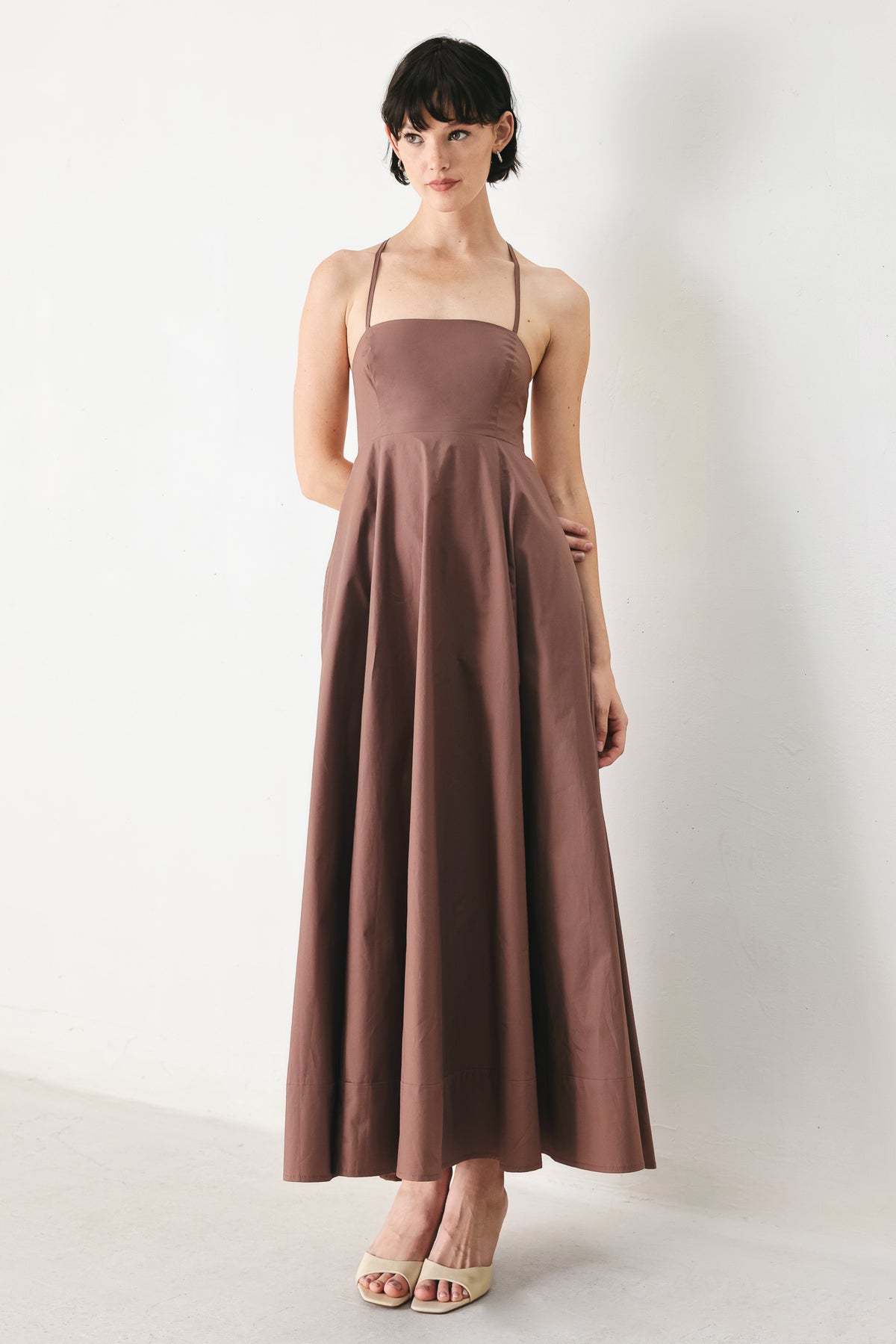 Square Floor-Length Satin Formal A-Line Flying Tomato FD1871