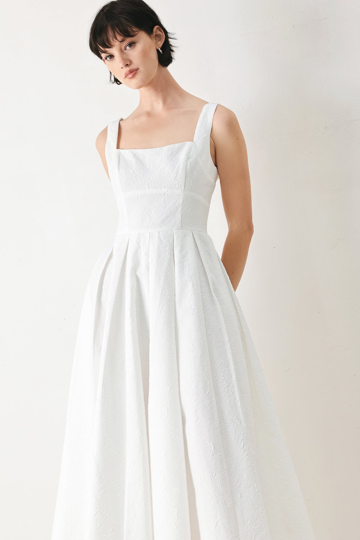 Square Tea-Length Lace Wedding Dress A-Line Flying Tomato FD1881